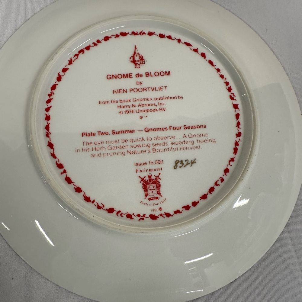 Vintage Rien Poortvliet “Gnomes Four Seasons” Collectible Plates (set of 4) - Picture 8 of 10